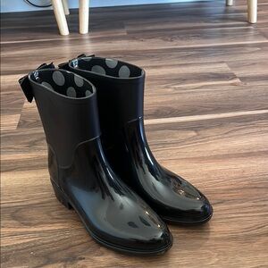 Kate Spade Glossy Black Rain Boots